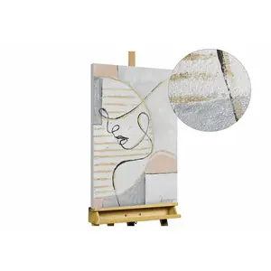 KUNSTLOFT RUČNĚ MALOVANÝ AKRYLOVÝ OBRAZ ČERNÝ/BÉŽOVÝ, 50/75 CM