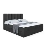 ALTDECOR AMERICKÁ postel s matrací H3 a roštem – BOXI1 – 160x200 cm, černá