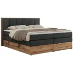 MKS POSTEL BOXSPRING ALBERO 1 KING 160/200 - Šedá Strukturovaná látka - H3