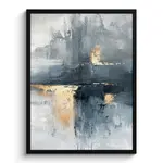 MuchoWow PLAKÁT V RÁMU Umění - šedá - zlatá - abstraktní 60x80 cm