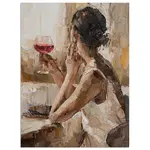 MuchoWow PLAKÁT Olejomalba - Žena - Víno 30x40 cm