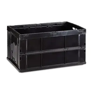 Relaxdays BOX Černá stabilní skládací polypropylen 60 l