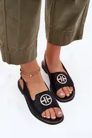 S. BARSKI Dámské Sandály Na Plochém Podpatku S Ozdobou S.Barski