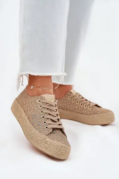 Vzorované dámské tenisky na platformě s pleteninou Lee Cooper