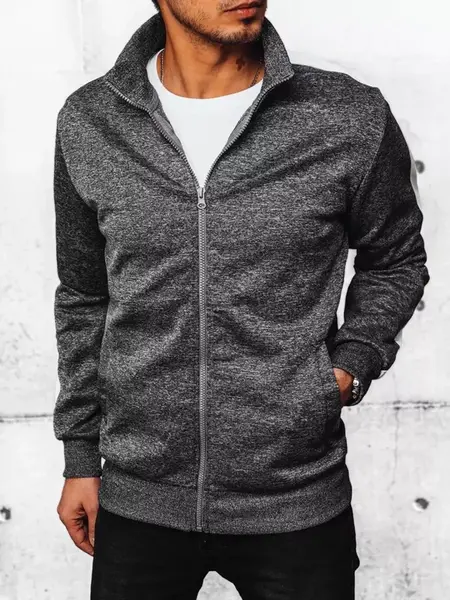 Pánská mikina na zip Barva tmavě šedá DSTREET