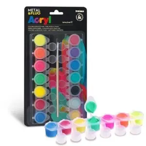 PRIMO akrylové barvy Fluo a metal 14 x 4,5 ml (poškozené)
