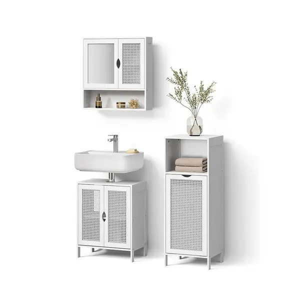Livinity® KOUPELNOVÝ NÁBYTEK Mincio, Bílá, 3dílná