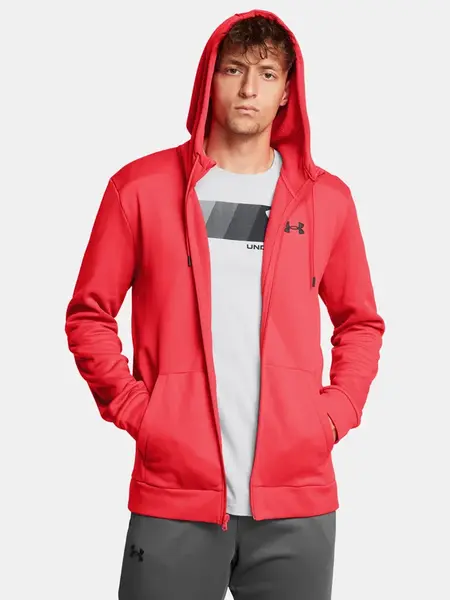 Pánská mikina Under Armour UA Armour Fleece FZ Hoodie-RED - Pánské
