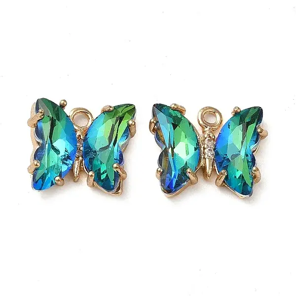 Brass with Glass Pendants