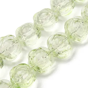 Baking Paint Transparent Glass Beads Strands