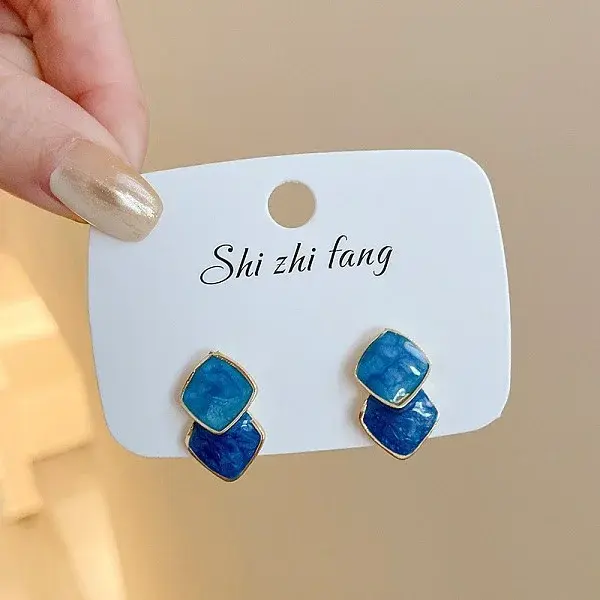 Alloy Enamel Stud Earrings