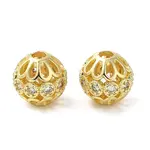 Rack Plating Brass Micro Pave Cubic Zirconia Beads