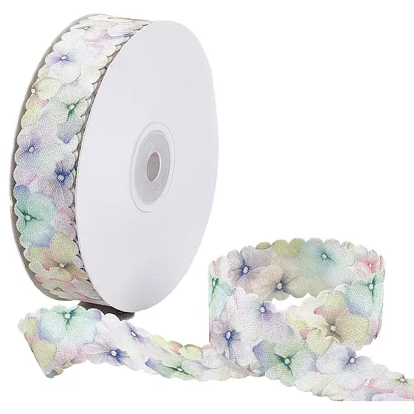 1Roll Single Face Printed Polyester Satin Ribbon