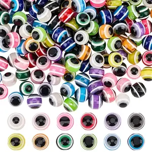 240Pcs 12 Colors Evil Eye Resin Beads