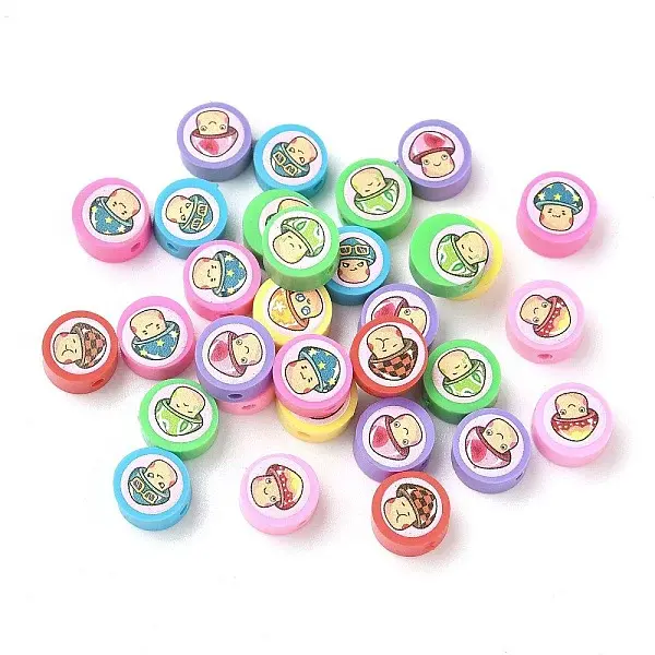 Printed Handmade Polymer Clay Beads