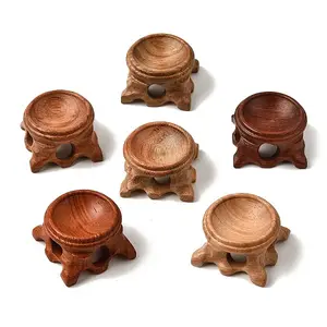 Round Wood 30MM Crystal Ball Base Holders