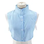 Detachable Polyester Lady Shirts Stripe False Collars