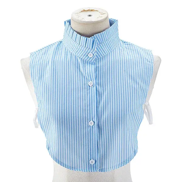 Detachable Polyester Lady Shirts Stripe False Collars
