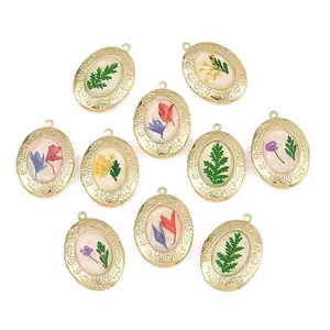 Alloy Resin Locket Pendants