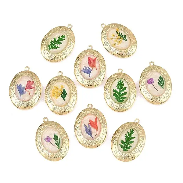 Alloy Resin Locket Pendants