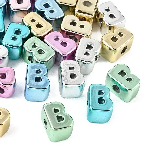 UV Plating Acrylic Alphabet  Beads