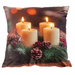 Polštářek s LED světlem ADVENTNÍ VĚNEC 40 x 40 cm