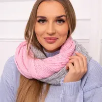 Kesi KN14 Dámský dvoubarevný džínový + šedý snood