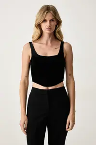 Silvian Heach  crop top dámský velurový NAGAR