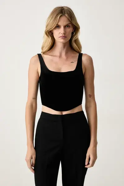 Silvian Heach  crop top dámský velurový NAGAR