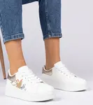 Gemre White and gold women's sports sneakers Zelinda