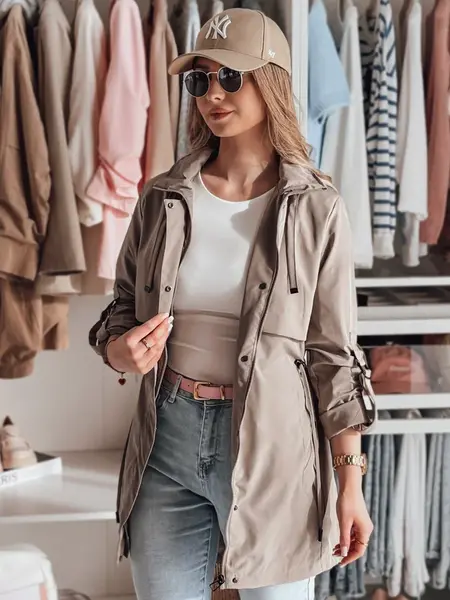 Kurtka damska przejściowa parka STYLINA kamelowa Dstreet