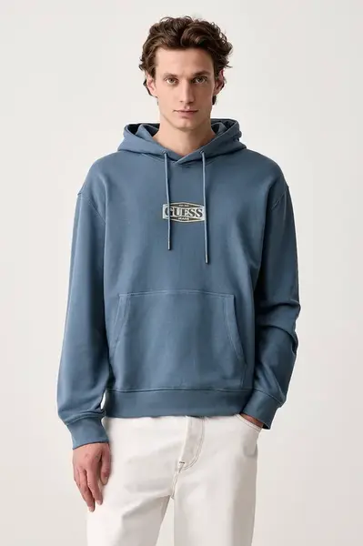 Guess Jeans  mikina s kapucňou pánska bavlnená