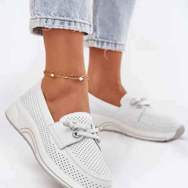 Kožené Polobotky Z Přírodní Kůže Na Platformě Artiker