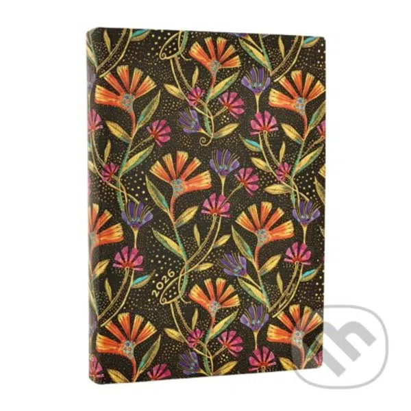 Paperblanks - denný diár Wild Flowers 2026 (flexi, midi, elastické zatváranie)