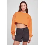Women's Cropped Floral Embroidery Terry Crewneck vintageorange