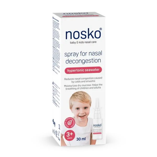 Nosko sprej na uvoľnenie upchatého nosa, hypertonická morská voda
