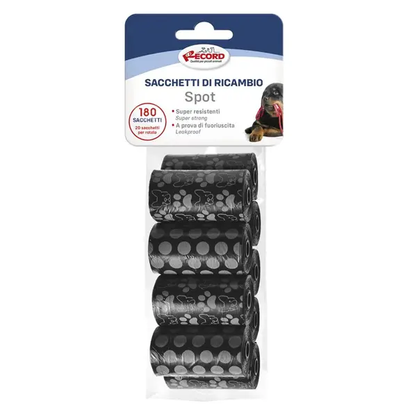 Náhradné sáčky na psie výkaly čierne so vzorom 9 roliek