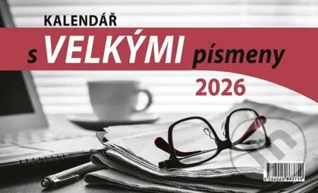Kalendář 2026 s velkými písmeny, stolní