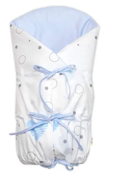 Klasická retro zavinovačka LALLY šnurovacia s výplňou, I love Boy Baby Nellys, modrá/biela