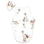 Zavinovací vak, zavinovačka, LUX SOFT, bavlna, Kocúrik a púpava - biela