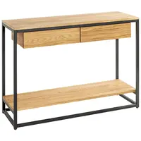 KONZOLOVÝ STOLEK, černá, barvy dubu, dřevo, kov, 100/35/75 cm