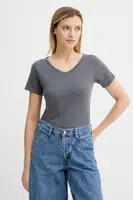 Bavlněné tričko American Vintage dámské, šedá barva, GAMI02D