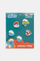Připínačky na dětské boty Crocs Smurfs 5-pack bílá barva, 10014521