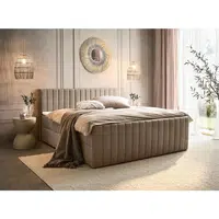 Boxxx AMERICKÁ POSTEL, 140/200 cm, šedohnědá