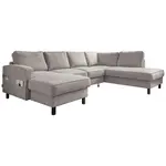 MID.YOU SEDACÍ SOUPRAVA, textil, šedobílá