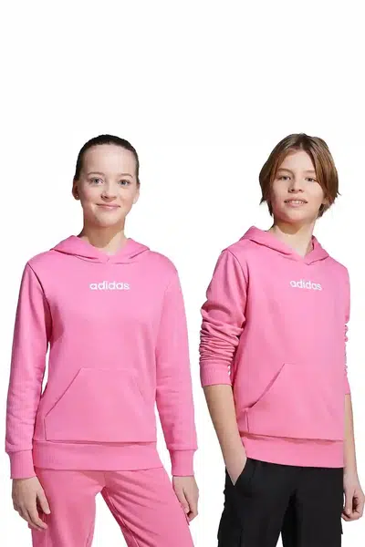 Dětská mikina adidas růžová barva, s kapucí, s potiskem, JN2429