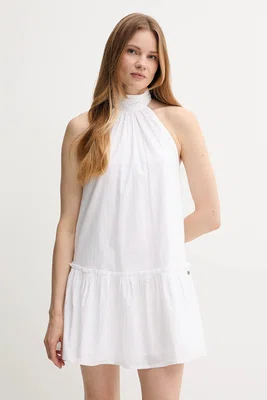Bavlněné šaty Pepe Jeans bílá barva, mini, PL953761