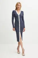Šaty Guess ANDREA tmavomodrá barva, mini, přiléhavé, W5YK98 Z2YK2
