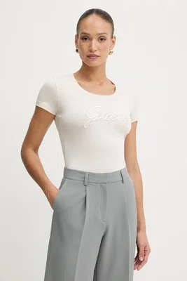 Tričko Guess dámské, béžová barva, W5YI46 J1314