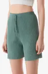 27145 Dewberry Ribbed Drawstring Jersey Shorts-AQUA GREEN